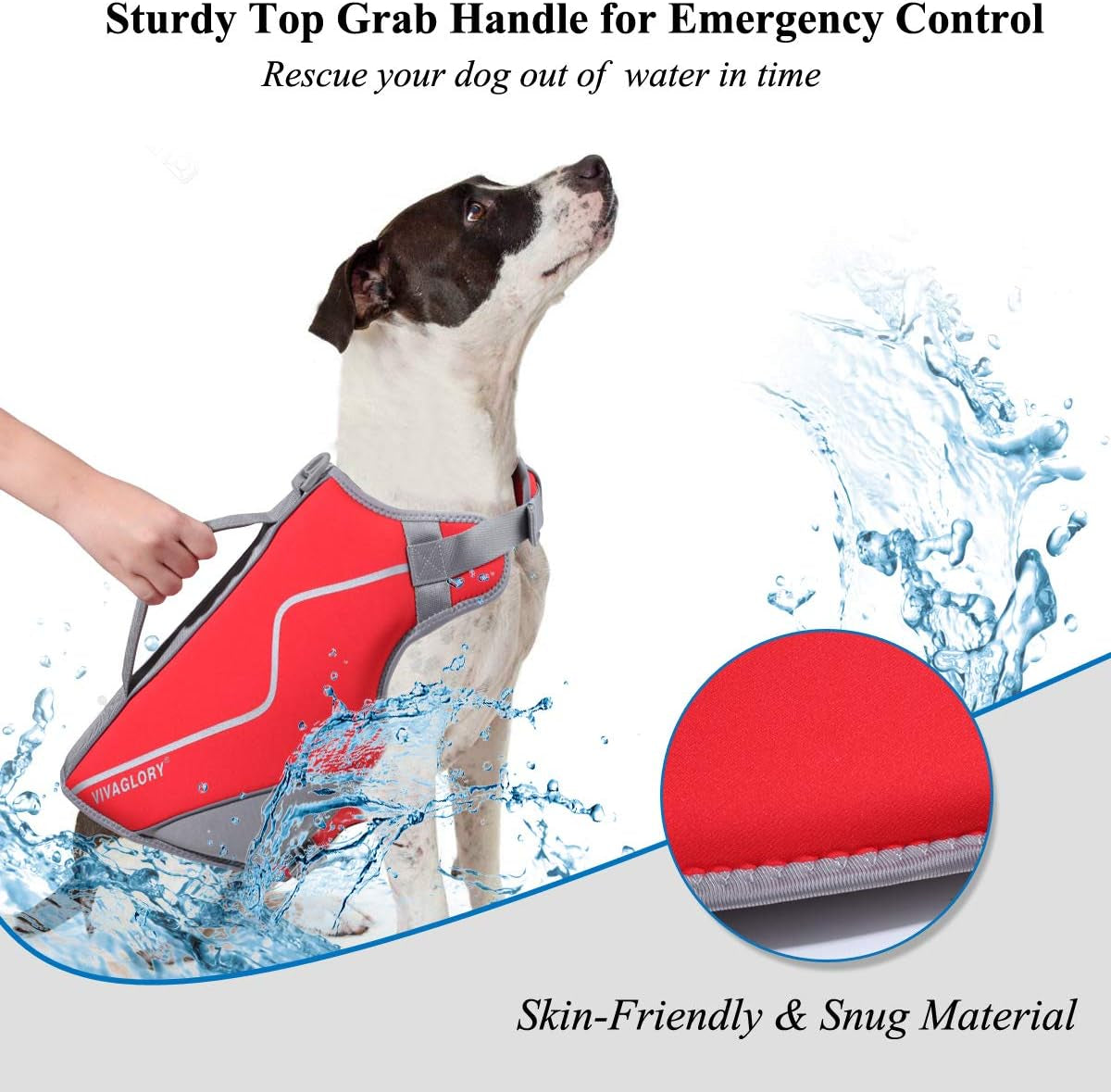 New Neoprene Sports Style Dog Life Jackets, Snug & Safer Dog Life Vest with Superior Buoyancy & Rescue Handle