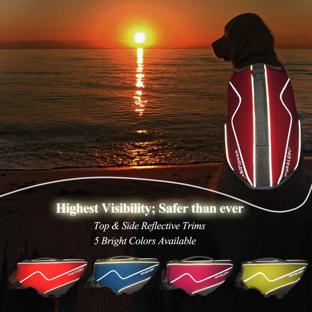New Neoprene Sports Style Dog Life Jackets, Snug & Safer Dog Life Vest with Superior Buoyancy & Rescue Handle