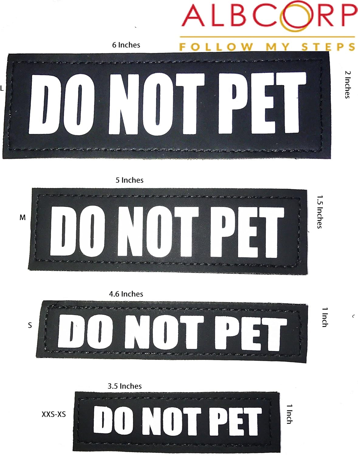 Reflective Dog Patches with Hook Backing -Service Dog, Service Dog in Training, Do Not Pet, Emotional Support, Therapy Dog, Best Friend, in Training for Animal Vest Harnesses, Collars, Leashes