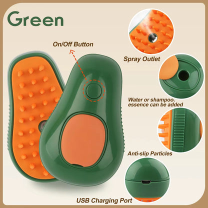 Cat Dog Pet Spray Massage Brush One Button Steam Spray Folding Rotatable Floating Hair Bath Hair Removal Brush Comb