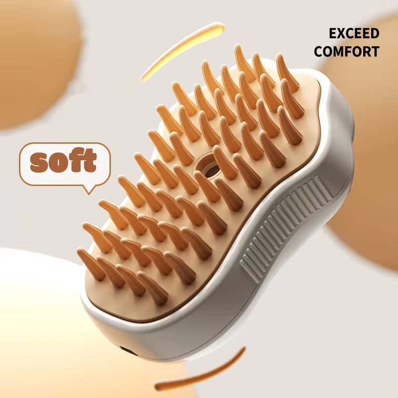 Cat Dog Pet Spray Massage Brush One Button Steam Spray Folding Rotatable Floating Hair Bath Hair Removal Brush Comb