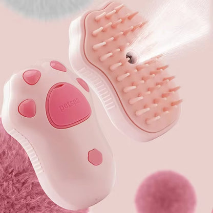 Cat Dog Pet Spray Massage Brush One Button Steam Spray Folding Rotatable Floating Hair Bath Hair Removal Brush Comb