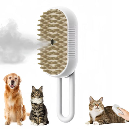 Cat Dog Pet Spray Massage Brush One Button Steam Spray Folding Rotatable Floating Hair Bath Hair Removal Brush Comb
