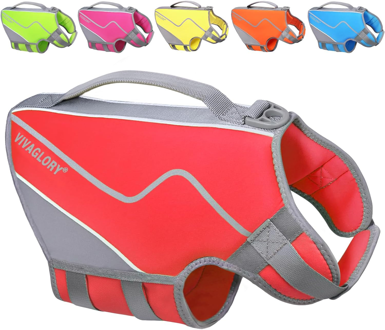 New Neoprene Sports Style Dog Life Jackets, Snug & Safer Dog Life Vest with Superior Buoyancy & Rescue Handle