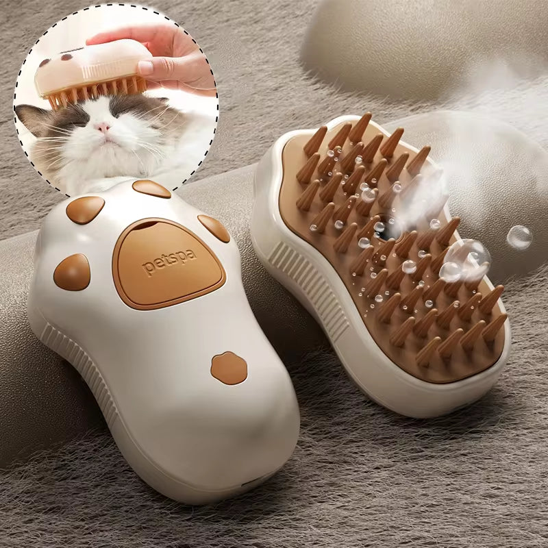 Cat Dog Pet Spray Massage Brush One Button Steam Spray Folding Rotatable Floating Hair Bath Hair Removal Brush Comb