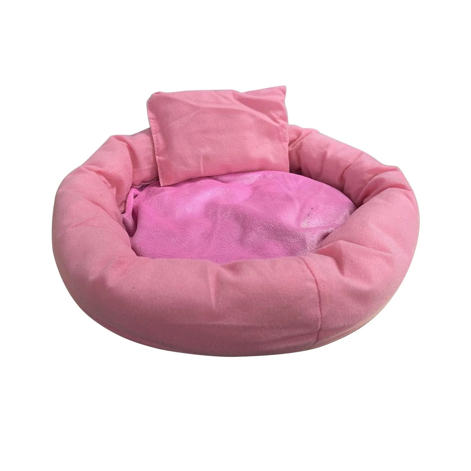 Calming Cat Beds with Pillow for Small Medium Dogs and Cats, round Dog Puppy Cuddler Cozy Bed, Washable Fluffy Plush Pet Bed Thickened Dog Kennel Mat for Puppy Sleeping, M 45CM