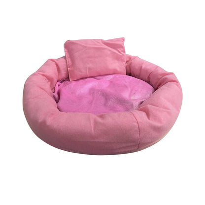 Calming Cat Beds with Pillow for Small Medium Dogs and Cats, round Dog Puppy Cuddler Cozy Bed, Washable Fluffy Plush Pet Bed Thickened Dog Kennel Mat for Puppy Sleeping, M 45CM